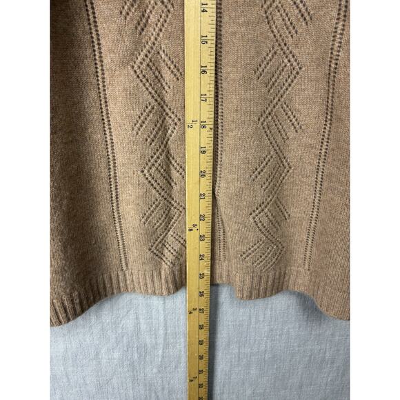 Garnet Hill Beige Crochet Cashmere Sweater Womens Large - Picture 4 of 6